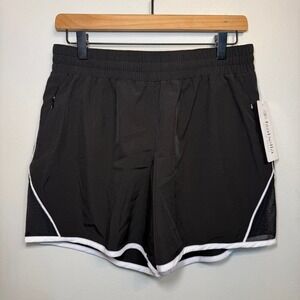 Isabella Active Wear Women's Combo Textured Short Black White Pura Stretch Small